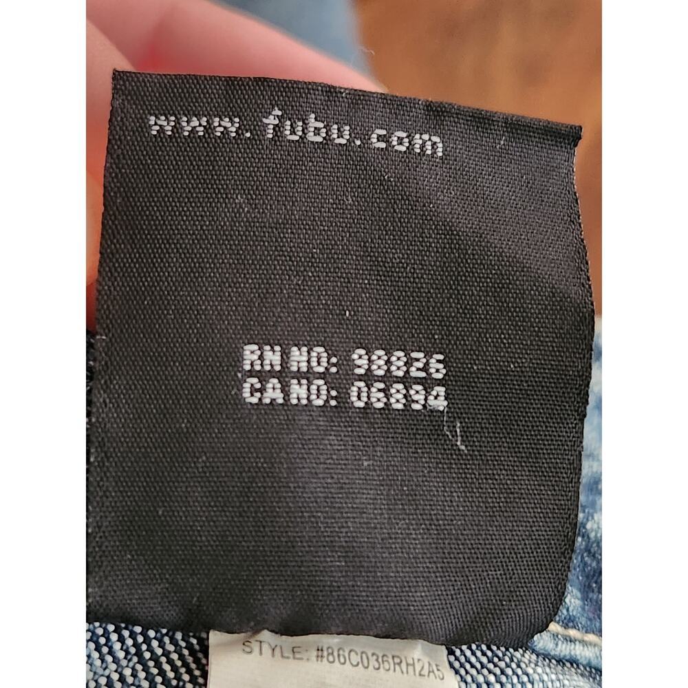 Fubu capri denim Juniors/ladies Sz 7/8 cuffed medium wash mid-rise - Picture 6 of 12
